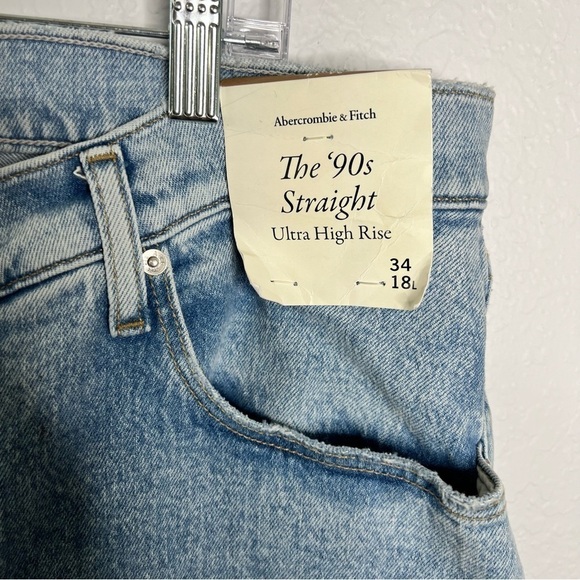 Abercrombie & Fitch Jeans Women 34 18 The 90s Straight Ultra High Rise Crossover - Picture 3 of 9